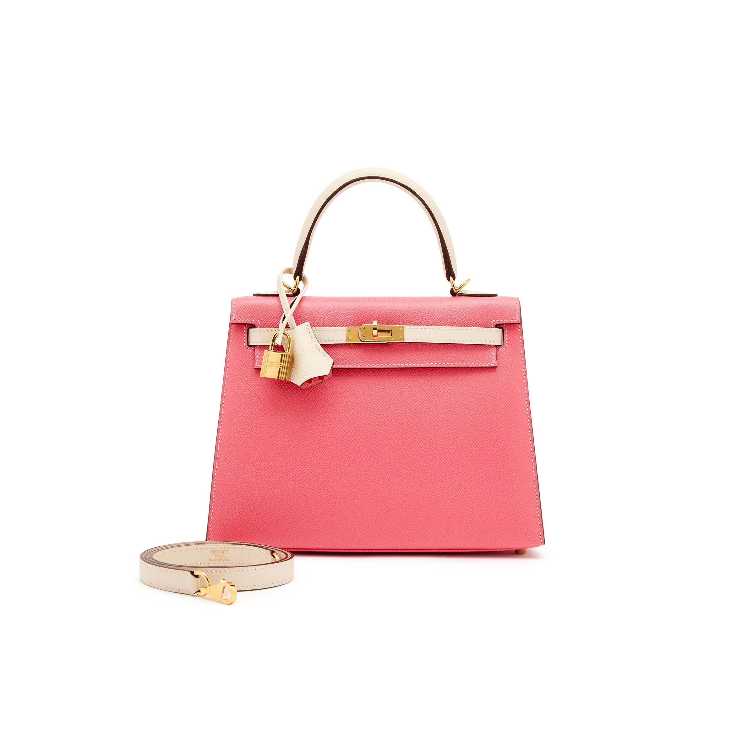 HERMÈS MASTER ROSE KELLY 25 GOLD HARDWARE (25*17*7cm)